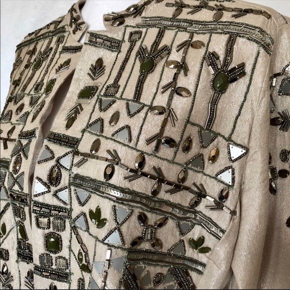 NWT Chicos Aztec Design Beaded Party Jacket 12/14 - Picture 4 of 7